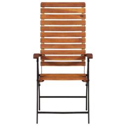 Berkfield Home Suitable 2 pcs Reclining Garden Chairs Solid Acacia Wood in Brown - thumbnail 1