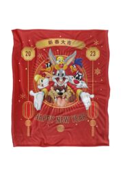 Warner Brothers Looney Tunes Year of The Rabbit Silky Touch Super Soft Throw Blanket in White - thumbnail 1