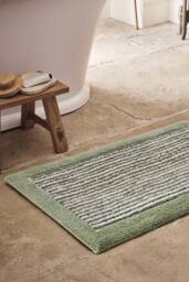 CHRISTY 'Portobello Stripe' Coastal Inspired Bath Rugs in Green - thumbnail 1