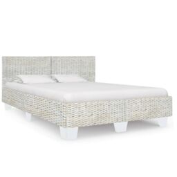 Berkfield Home Bed Frame Grey Natural Rattan 160x200 cm