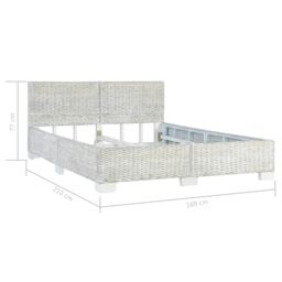 Berkfield Home Bed Frame Grey Natural Rattan 160x200 cm - thumbnail 6