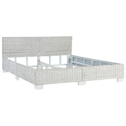 Berkfield Home Bed Frame Grey Natural Rattan 160x200 cm - thumbnail 2