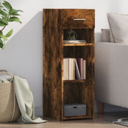 Berkfield Home Sideboard Smoked Oak 30x42.5x93 cm Engineered Wood in Brown - thumbnail 1