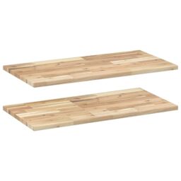 Berkfield Home Floating Shelves 2 pcs 60x40x2 cm Untreated Solid Wood Acacia in Brown - Size: 60 x 40 x 2 cm - thumbnail 2