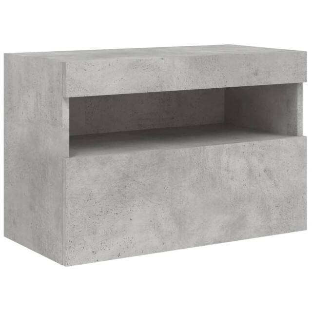 Berkfield Home TV Wall Cabinet with LED Lights Concrete Grey 60x30x40 cm - Size: 60 x 30 x 40 cm - image 1