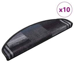 Berkfield Home Stair Mats Self-adhesive 10 pcs 65x21x4 cm Black & Grey - Size: Medium - thumbnail 2
