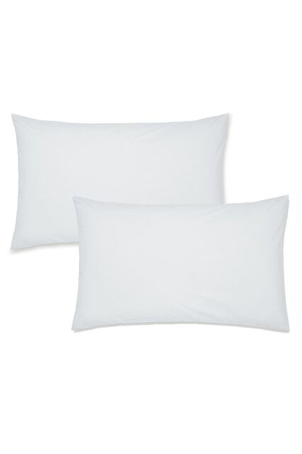 Catherine Lansfield 'Easy Iron Percale' Standard Pillowcase Pair in White - Size: Standard Pillow Case - image 1