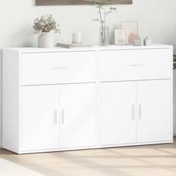 Berkfield Home Sideboards 2 pcs White 60x31x70 cm Engineered Wood - Size: 60 x 31 x 70 cm - thumbnail 2