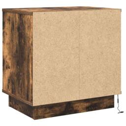 Berkfield Home Bedside Cabinet with LED Lights Smoked Oak 50x34, 5x50 cm in Brown - thumbnail 8