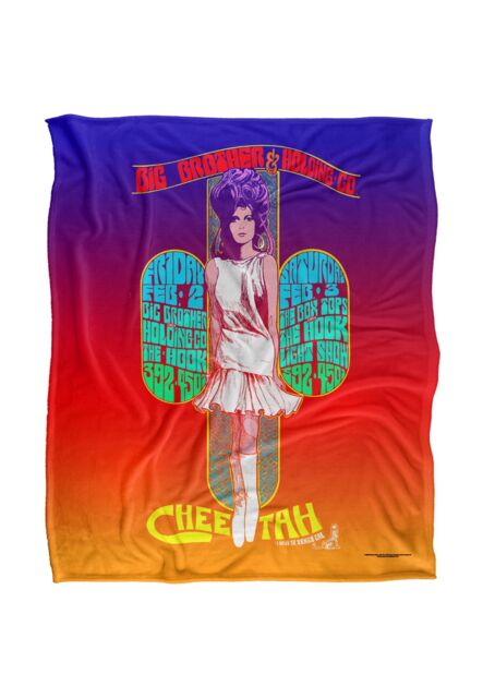 Big Brother & The Holding Company Cheetah Poster Silky Touch Super Soft Throw Blanket 152 X 127 cm in White - image 1