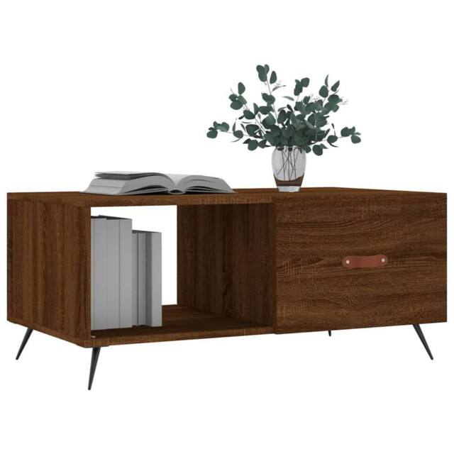 Berkfield Home Decorative Coffee Table Brown Oak 90x50x40 cm Engineered Wood - Size: 90 x 50 x 40 cm - image 1