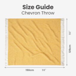 Allure Bath Fashions Chevron Herringbone Sofa Throw Blanket - 100% Cotton in Mustard - Size: 150 cm x 200 cm - thumbnail 6