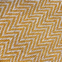 Allure Bath Fashions Chevron Herringbone Sofa Throw Blanket - 100% Cotton in Mustard - Size: 150 cm x 200 cm - thumbnail 4