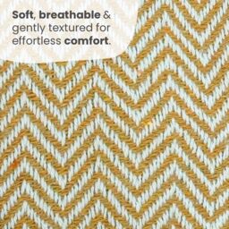 Allure Bath Fashions Chevron Herringbone Sofa Throw Blanket - 100% Cotton in Mustard - Size: 150 cm x 200 cm - thumbnail 5