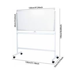 SPETLEK Rolling Double Sided Magnetic Whiteboard Flip Stand Home School in White - thumbnail 2