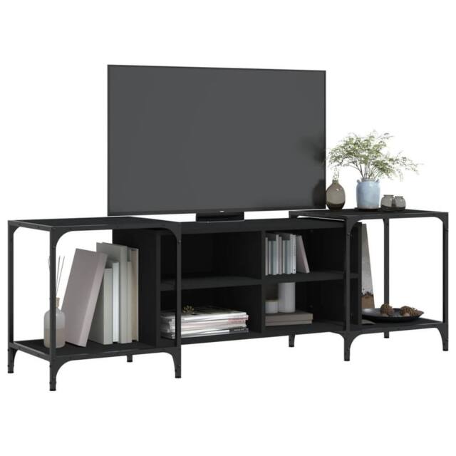 Berkfield Home TV Cabinet Black 153x37x50 cm Engineered Wood - Size: 153 x 37 x 50 cm - image 1