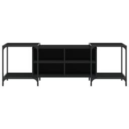 Berkfield Home TV Cabinet Black 153x37x50 cm Engineered Wood - Size: 153 x 37 x 50 cm - thumbnail 4