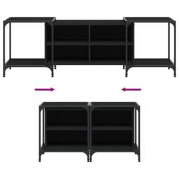 Berkfield Home TV Cabinet Black 153x37x50 cm Engineered Wood - Size: 153 x 37 x 50 cm - thumbnail 7