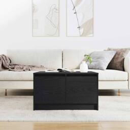 Berkfield Home Decorative Coffee Table with Drawers Black Oak 70.5x70x40 cm