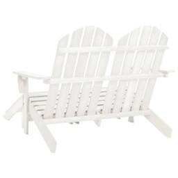 Berkfield Home 2-Seater Garden Adirondack Chair&Ottoman Fir Wood White - thumbnail 4