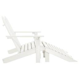 Berkfield Home 2-Seater Garden Adirondack Chair&Ottoman Fir Wood White - thumbnail 3