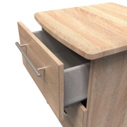 Ready Assembled 2 U Carlton 2 Drawer Bedside Cabinet (Ready Assembled) in Light Oak - Size: Small - thumbnail 6