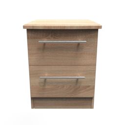 Ready Assembled 2 U Carlton 2 Drawer Bedside Cabinet (Ready Assembled) in Light Oak - Size: Small - thumbnail 2