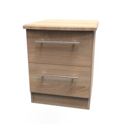 Ready Assembled 2 U Carlton 2 Drawer Bedside Cabinet (Ready Assembled) in Light Oak - Size: Small - thumbnail 4