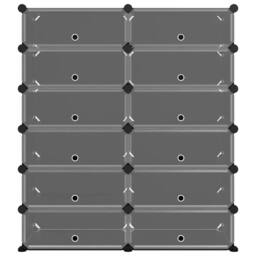 Berkfield Home Shoe Rack Black 94.5x36.5x106 cm PP - thumbnail 3