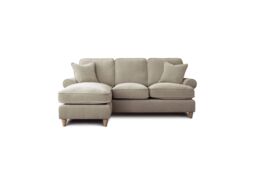 The Great Sofa Company Ezra Left Hand Velvet Chaise Sofa - Scroll Arm in Taupe - Size: Medium - thumbnail 2