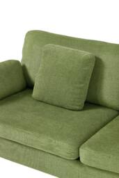 Living and Home 2-Seater Chenille Upholstered Sofa with Pillows in Green - thumbnail 6