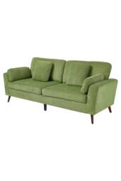 Living and Home 2-Seater Chenille Upholstered Sofa with Pillows in Green - thumbnail 4