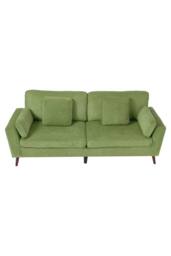 Living and Home 2-Seater Chenille Upholstered Sofa with Pillows in Green - thumbnail 3