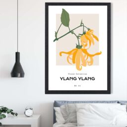 ARTZE Yellow Ylang Ylang Plant Flower Market Spring Framed Print SIZE: A4 with Black Frame - thumbnail 2