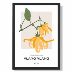 ARTZE Yellow Ylang Ylang Plant Flower Market Spring Framed Print SIZE: A4 with Black Frame - thumbnail 1
