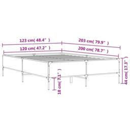 Berkfield Home Bed Frame without Mattress Smoked Oak 120x200 cm in Brown - Size: Small Double - thumbnail 9