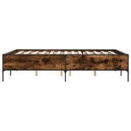 Berkfield Home Bed Frame without Mattress Smoked Oak 120x200 cm in Brown - Size: Small Double - thumbnail 5