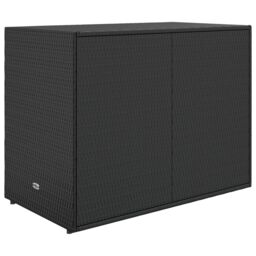 Berkfield Home Garden Storage Cabinet Black 100x55.5x80 cm Poly Rattan - thumbnail 6