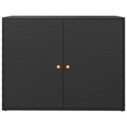 Berkfield Home Garden Storage Cabinet Black 100x55.5x80 cm Poly Rattan - thumbnail 4