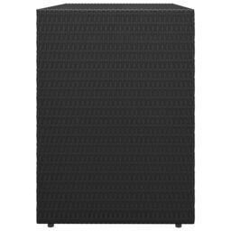 Berkfield Home Garden Storage Cabinet Black 100x55.5x80 cm Poly Rattan - thumbnail 5