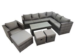 Fimous Garden Furniture Set with Chair 3 Stool Dark Grey Mixed - thumbnail 1