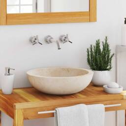 Berkfield Home Sink 40x12 cm Marble Cream - thumbnail 2