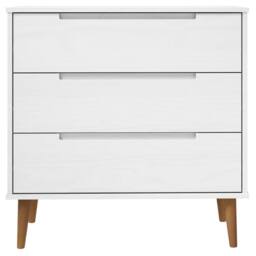 Berkfield Home Drawer Cabinet MOLDE White 80x40x80 cm Solid Wood Pine - Size: 80 x 40 x 80 cm - thumbnail 4