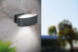 Loops 2 PACK IP44 Outdoor Wall Light Anthracite Aluminium & Steel 10W LED in Metallics - thumbnail 3