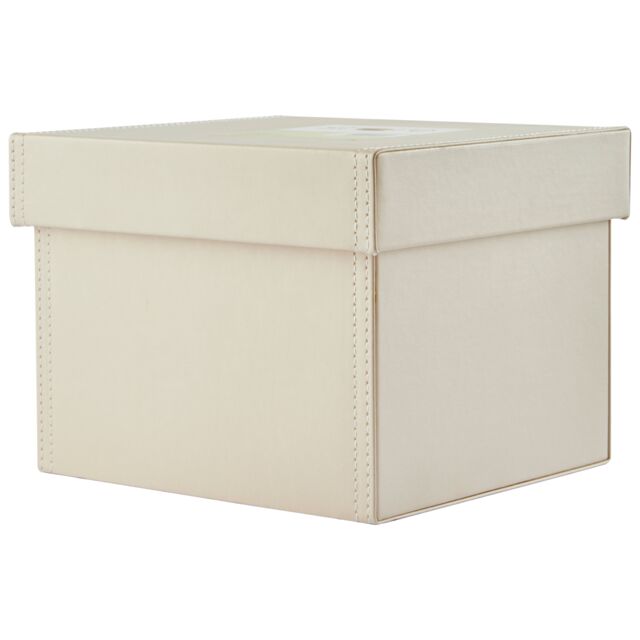 Orsina Versatile Cream Faux Leather DVD Storage Box, Elegant Faux Leather Box, Lightweight DVD Storage Container - image 1