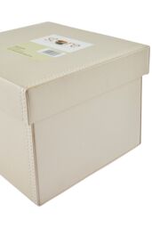 Orsina Versatile Cream Faux Leather DVD Storage Box, Elegant Faux Leather Box, Lightweight DVD Storage Container - thumbnail 3