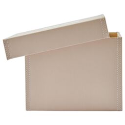 Orsina Versatile Cream Faux Leather DVD Storage Box, Elegant Faux Leather Box, Lightweight DVD Storage Container - thumbnail 2