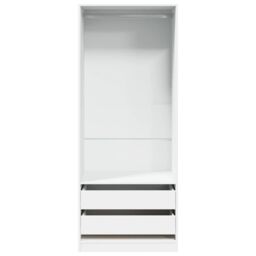 Berkfield Home Wardrobe White 80x50x200 cm Engineered Wood - Size: 80 x 50 x 200 cm - thumbnail 4