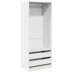 Berkfield Home Wardrobe White 80x50x200 cm Engineered Wood - Size: 80 x 50 x 200 cm - thumbnail 2