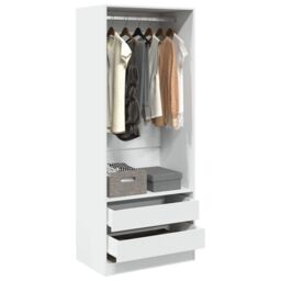Berkfield Home Wardrobe White 80x50x200 cm Engineered Wood - Size: 80 x 50 x 200 cm - thumbnail 1
